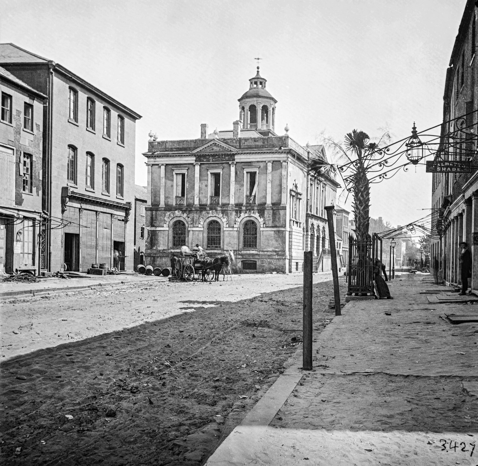 Post Office on East Bay Street, original black and white