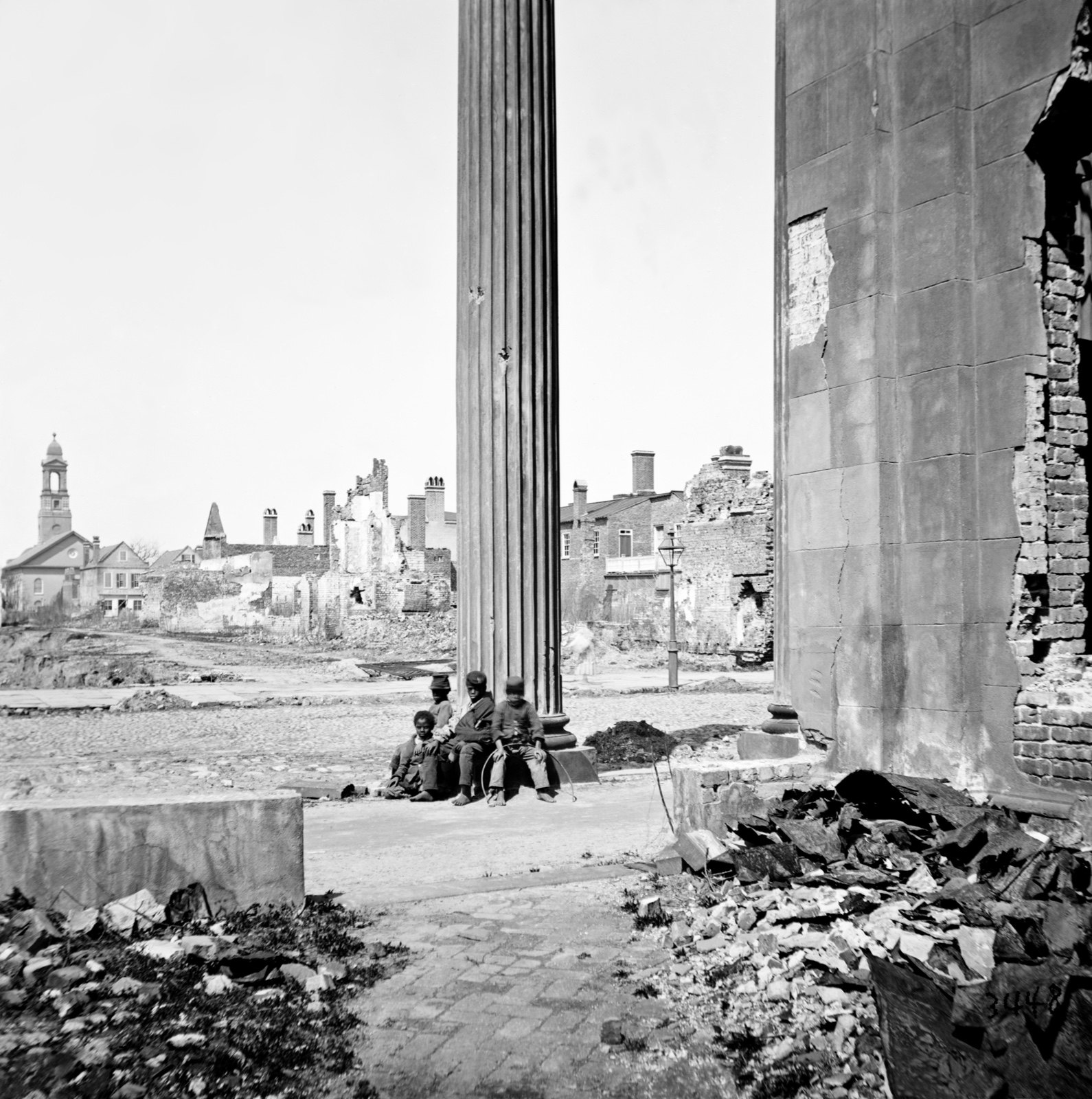 Ruined Buildings from Circular Church, original black and white