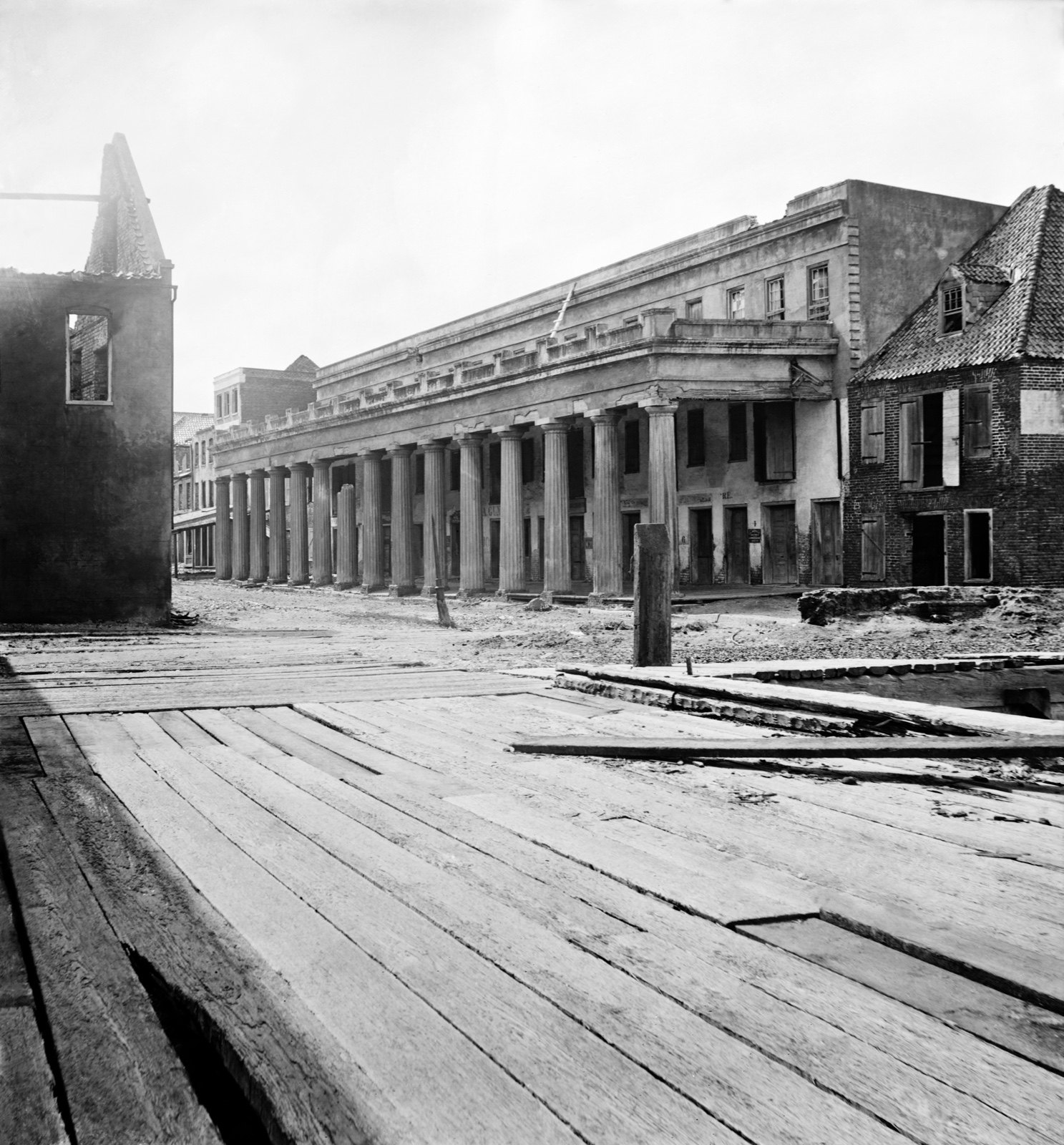 Shell Damage at Vendue Range, original black and white